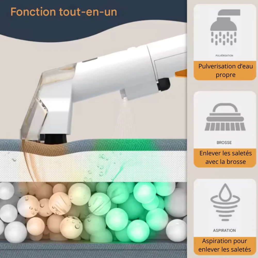 Shampouineuse portable pour tâches sur textiles, voiture ,canapé et tapis